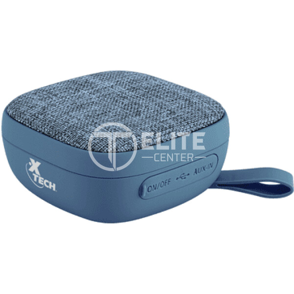 Xtech XTS-600 - Yes Altavoces - Azul - Parlante ultracompacto con micrófono incorporado, para conversaciones con manos libres - Reproducción de música sin cables hasta 10 metros de distancia de la fuente de audio - Recubrimiento de goma muy duradero, resistente a las salpicaduras - El botón multifuncional permite alternar entre los modos de reproducción o pausa y de recepción o finalización de llamadas telefónicas - Parlante: Impedancia: 4 Ohm - Sensibilidad: 82dB ±3dB - - en Elite Center