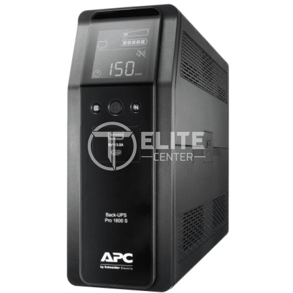 APC Back-UPS Pro BR1600SI - UPS - CA 220-240 V - 960 vatios - 1600 VA - 260 Wh - USB - conectores de salida: 8 - negro - - en Elite Center