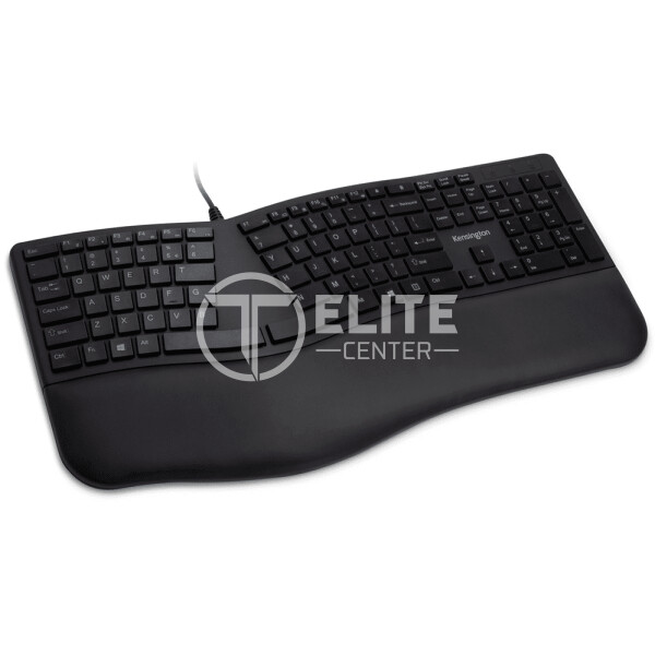 Kensington Pro Fit Ergo Wired Keyboard - Teclado - USB - EE. UU. - negro - en Elite Center