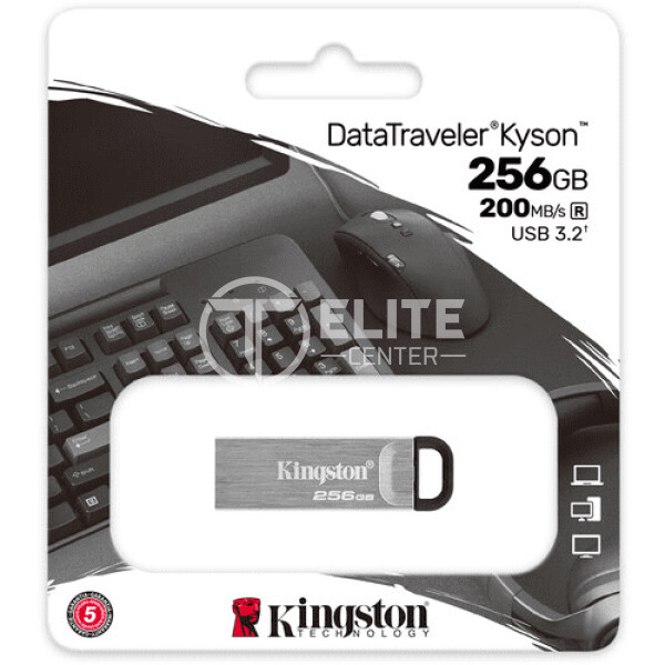Kingston DataTraveler Kyson - Unidad flash USB - 256 GB - USB 3.2 Gen 1 - en Elite Center