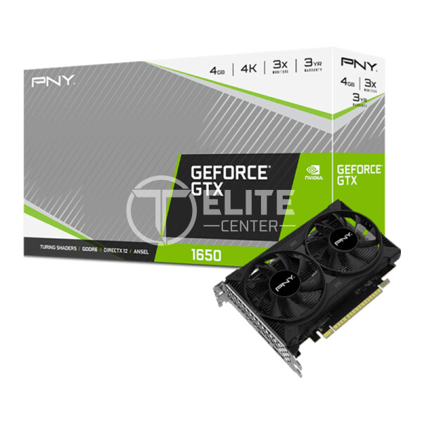 Tarjeta de Video PNY Nvidia GeForce GTX1650 4GB GDDR6 Dual Fan PB, 128-bit, PCI-Express 3.0 x16 - - en Elite Center