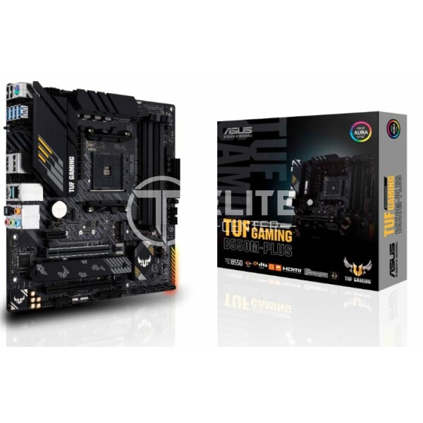 Placa Madre Asus TUF Gaming B550M-PLUS (Wi-Fi) AMD AM4, AURA Sync, dual M.2, HDMI, Micro-ATX, DDR4 - - en Elite Center