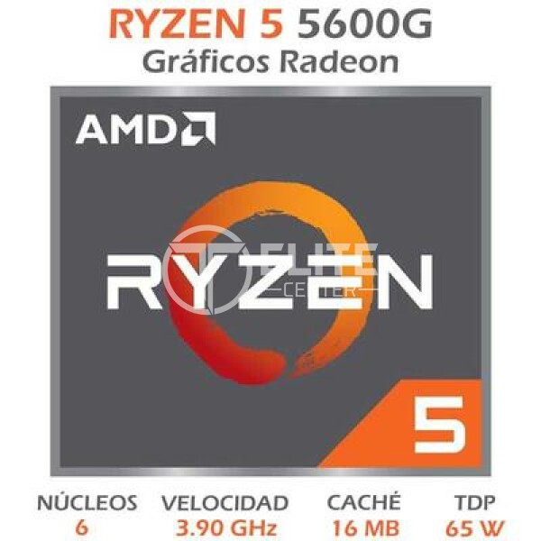 Procesador AMD Ryzen 5 5600G, 6-Core, 3,6Ghz (Max Boost 4,4Ghz), Socket AM4, Radeon Vega Graphics - en Elite Center