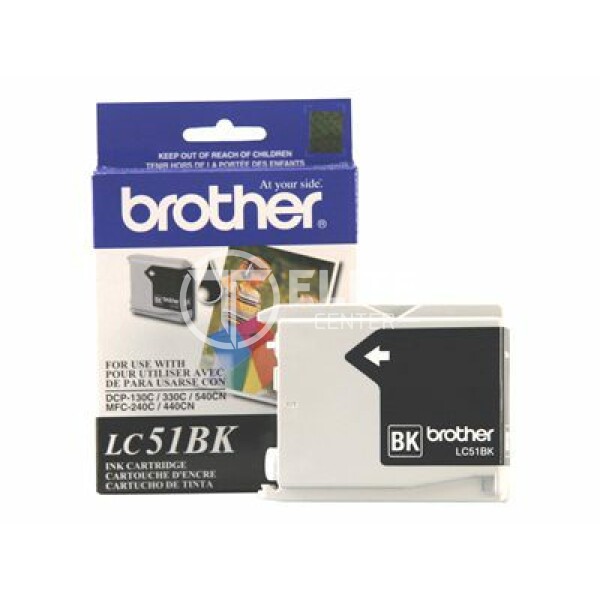 Brother LC51BK - Negro - original - cartucho de tinta - para Brother DCP-130, 330, 350, MFC-230, 240, 3360, 440, 465, 5460, 5860, 665, 685, 845, 885 - - en Elite Center