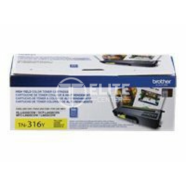 Brother TN316Y - Alto rendimiento - amarillo - original - cartucho de tóner - para Brother DCP-L8400CDN, HL-L8350CDW, HL-L8350CDWT, MFC-L8600CDW, MFC-L8850CDW - - en Elite Center