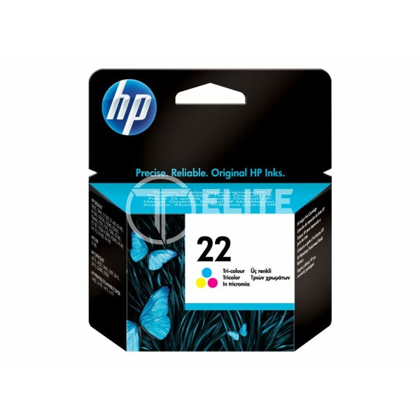 HP 22 - 5 ml - color (cian, magenta, amarillo) - original - cartucho de tinta - para Deskjet F2149, F2179, F2185, F2210, F2224, F2240, F2288, F2290, F375; Officejet 56XX - - en Elite Center