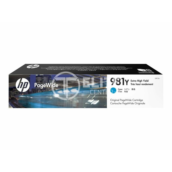 HP 981Y - Rendimiento extra alto - cián - original - PageWide - cartucho de tinta - para PageWide Enterprise Color MFP 586; PageWide Managed Color E55650 - en Elite Center