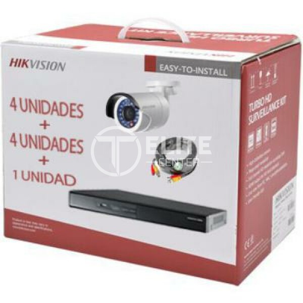 Hikvision - DVR + camera(s) - KIT DVR 8ch + 8 Bullet IP66 + 8 Rollos BNC 20mt + HDD 1TB - en Elite Center