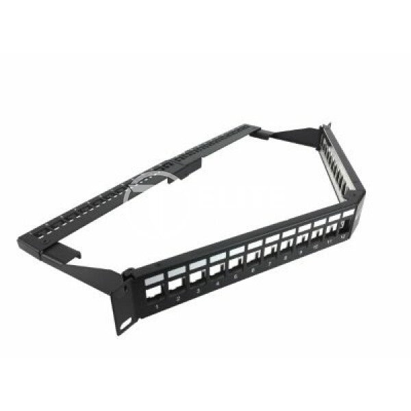 Nexxt Solutions Infrastructure - Patch panel - Cold-rolled steel - Black with silver extrusion - Angled Mod SH 24P 1U - - en Elite Center