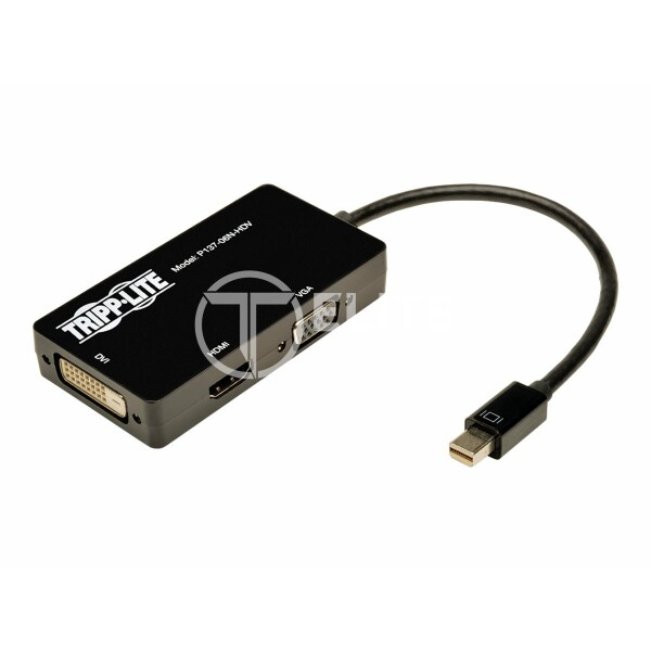 Tripp Lite 6in Mini DisplayPort to VGA / DVI / HDMI Adapter Converter mDP 6" - Vídeo conversor - DisplayPort - DVI, HDMI, VGA - negro - - en Elite Center