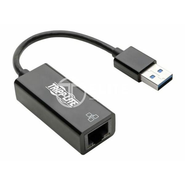 Tripp Lite USB 3.0 SuperSpeed to Gigabit Ethernet Adapter RJ45 10/100/1000 Mbps - Adaptador de red - USB 3.0 - Gigabit Ethernet - negro - - en Elite Center
