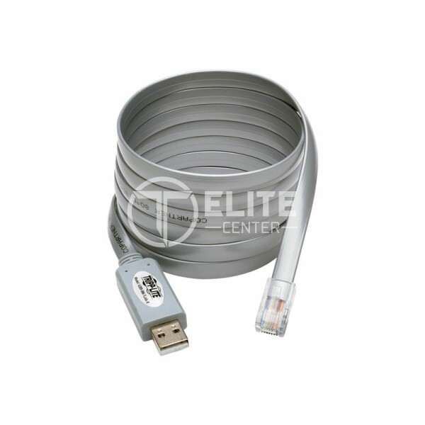 Tripp Lite USB to RJ45 Cisco Serial Rollover Cable, USB Type-A to RJ45 M/M, 6 ft - Adaptador serie - USB - gris - - en Elite Center