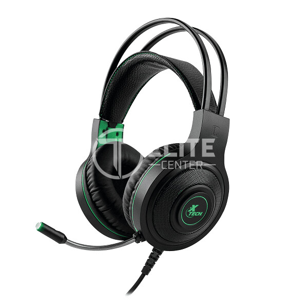 Xtech - Headset - Wired - XTH-560 - Insolense - Gaming - Color: Black with green accents -Connection type: 3.5mm (TRRS) Includes a 3.5mm female splitter adapter to dual 3.5mm plugs (TRS) - Supported platforms: Multi-platform - Buttons: Volume control on left earcup - Cable length: 7.2ft - - en Elite Center