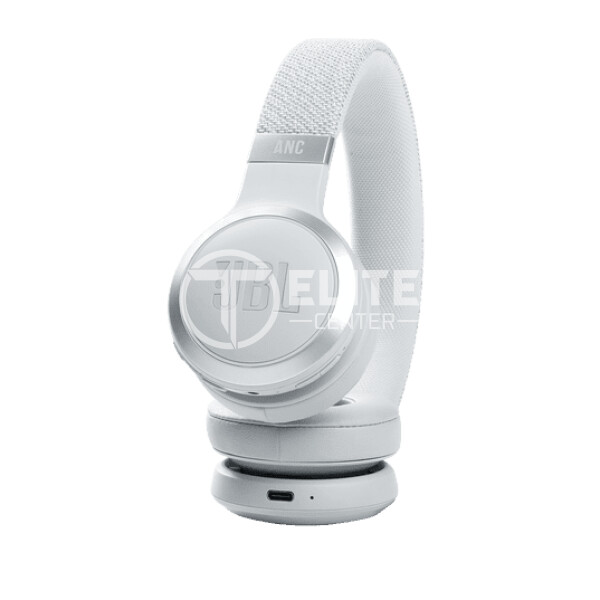JBL LIVE 460NC - Auriculares con diadema con micro - en oreja - Bluetooth - inalámbrico, cableado - cancelación de sonido activo - conector de 3,5 mm - blanco - en Elite Center