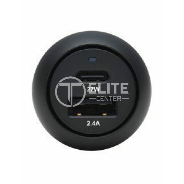 Tripp Lite USB Car Charger Dual-Port 39W Charging USB-C 27W, USB-A 12W - Adaptador de corriente para el coche - 39 vatios - 3 A - PD 3.0 - 2 conectores de salida (USB, USB-C) - negro - - en Elite Center
