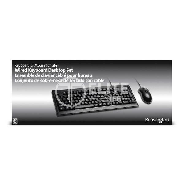 Kensington - Keyboard and mouse set - Spanish - USB - All black - en Elite Center