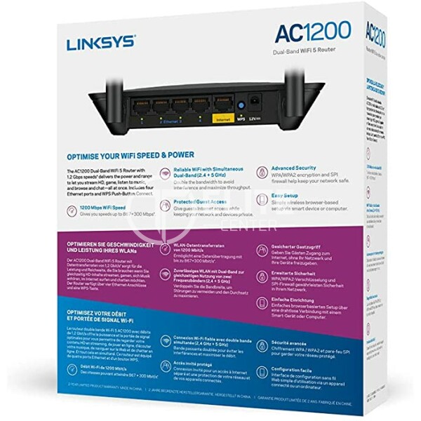 Linksys E5400 - Enrutador inalámbrico - conmutador de 4 puertos - 802.11a/b/g/n/ac - Doble banda - - en Elite Center