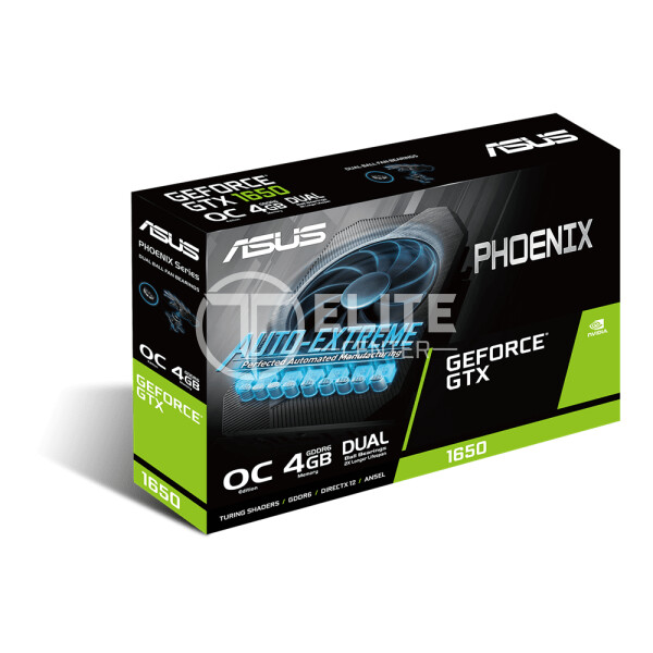 Tarjeta de Video ASUS GeForce GTX 1650 OC Edition 4GB GDDR6, Phoenix Fan Overclocked Edition HDMI DP DVI - - en Elite Center