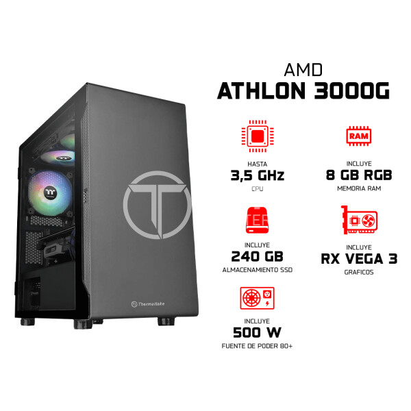 ELITE PC GAMER - Athlon 3000G, 8GB RAM RGB v2 - Serie ORO - - en Elite Center