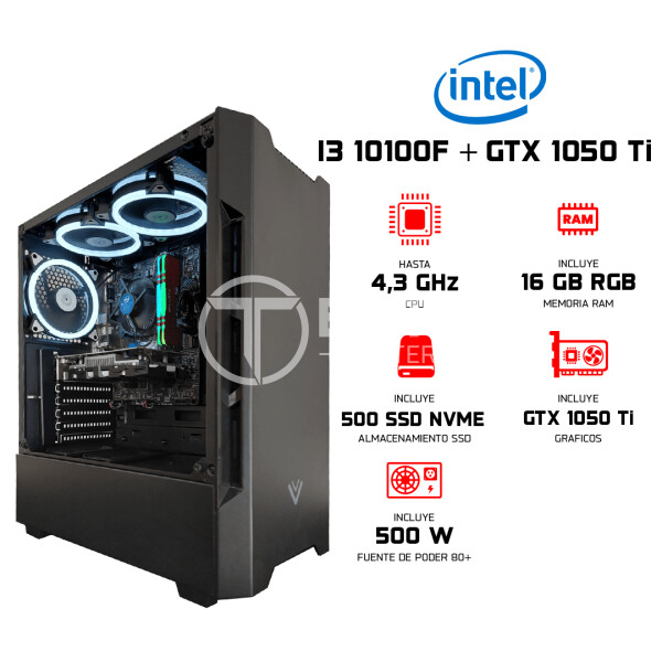 ELITE PC GAMER - Intel 10100F - GTX 1050 Ti, 16GB RAM v4- Serie DIAMANTE - - en Elite Center