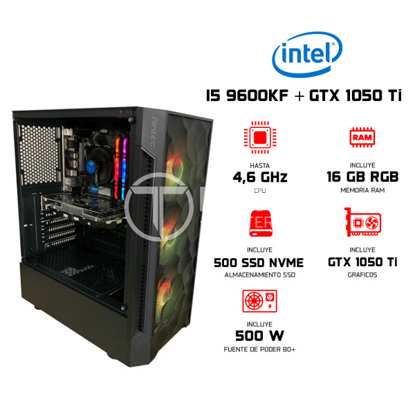 ELITE PC GAMER - Intel 9600KF - GTX 1050 Ti, 16GB RAM RGB - Serie DIAMANTE - - en Elite Center