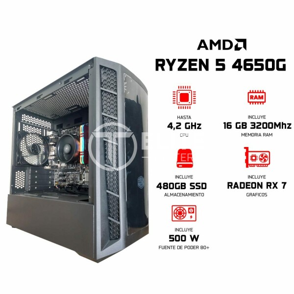 ELITE PC GAMER - Ryzen 5 PRO 4650G v2, 16GB RGB RAM - Serie Platino - - en Elite Center