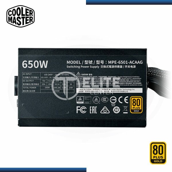 Fuente de Poder Coolermaster MWE 650 GOLD- V2 || 650W || No Modular, Certificada 80+ Plus Gold - - en Elite Center