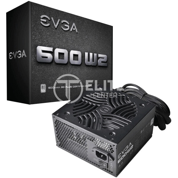 Fuente de poder EVGA 600 W2, 600W, Certificada 80+ Plus White, No modular - en Elite Center