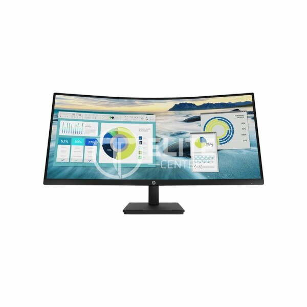 HP P34hc G4 - P-Series - monitor LED - curvado - 34" - 3440 x 1440 WQHD @ 60 Hz - VA - 250 cd/m² - 3500:1 - 5 ms - HDMI, DisplayPort, USB-C - altavoces - negro - en Elite Center