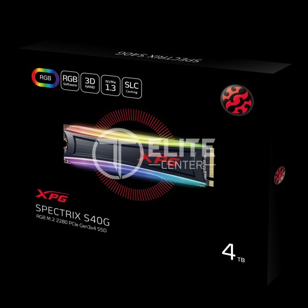 Unidad SSD 512GB XPG Spectrix S40G RGB PCIe Gen3x4 M.2 2280, R 3500MB/s, W 3000MB/s - - en Elite Center
