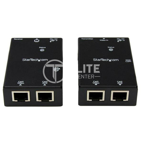 StarTech.com Kit Extensor Vídeo Audio HDMI por Cable de Red UTP Ethernet Cat5 Cat6 RJ45 con Power over Cable PoC - 50m - Alargador para vídeo/audio - sobre CAT 5e/6 - hasta 50 m - para P/N: ST128HDMI2, SVA12M2NEUA, SVA12M5NA, VIDWALLMNT - en Elite Center
