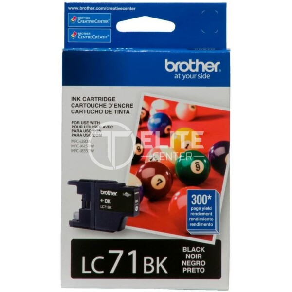 Brother LC71BK - Negro - original - cartucho de tinta - para Brother MFC-J280, J425, J430, J435, J625, J825, J835; MyMio MFC-J825 - - en Elite Center