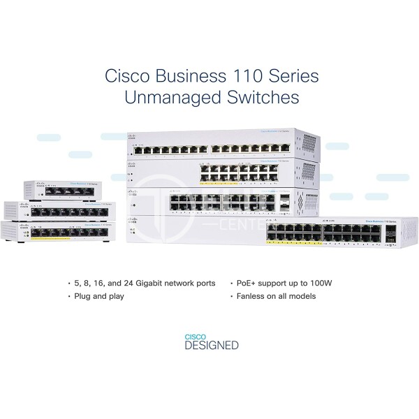 Cisco Business 110 Series 110-16T - Conmutador - sin gestionar - 16 x 10/100/1000 - sobremesa, montaje en rack, montaje en pared - - en Elite Center