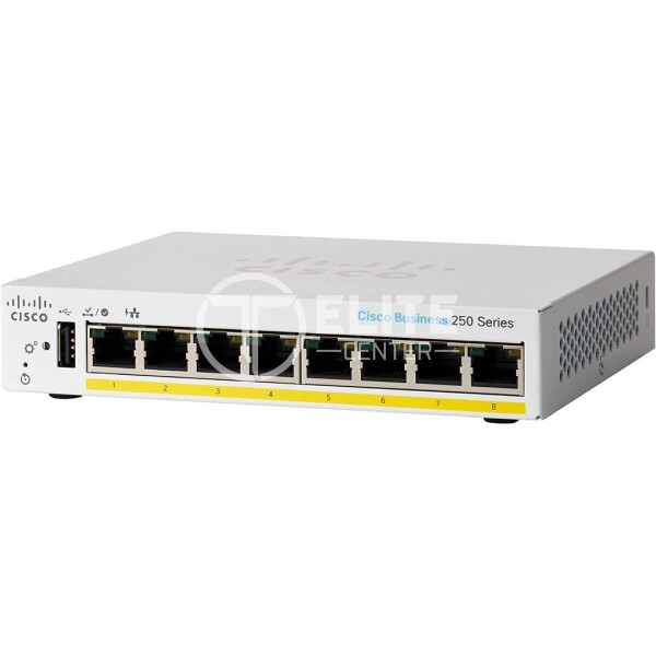 Cisco - Switch - 10 Gigabit Ethernet - 8 - 1 Gigabit Ethernet - CBS250-8PP-D-NA - - en Elite Center