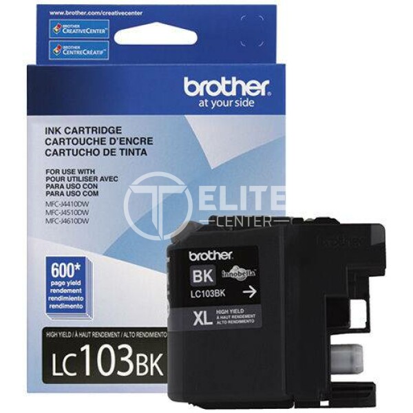 Brother LC103BK - Alto rendimiento - negro - original - cartucho de tinta - para Brother DCP-J152, MFC-J245, J285, J450, J470, J475, J650, J6520, J6720, J6920, J870, J875 - - en Elite Center