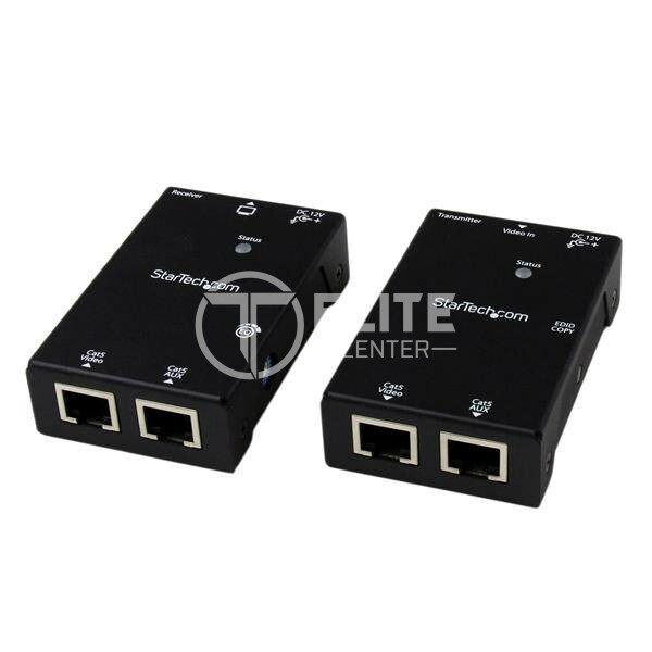 StarTech.com Kit Extensor Vídeo Audio HDMI por Cable de Red UTP Ethernet Cat5 Cat6 RJ45 con Power over Cable PoC - 50m - Alargador para vídeo/audio - sobre CAT 5e/6 - hasta 50 m - para P/N: ST128HDMI2, SVA12M2NEUA, SVA12M5NA, VIDWALLMNT - en Elite Center