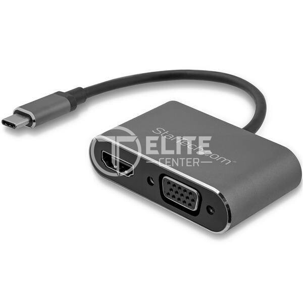 StarTech.com Adaptador USB-C a VGA y HDMI - 2en1 - 4K 30Hz - Gris Espacial - Adaptador Gráfico Externo USB Tipo C - Adaptador de vídeo externo - IT6222 - USB-C - HDMI, VGA - gris espacio - - en Elite Center