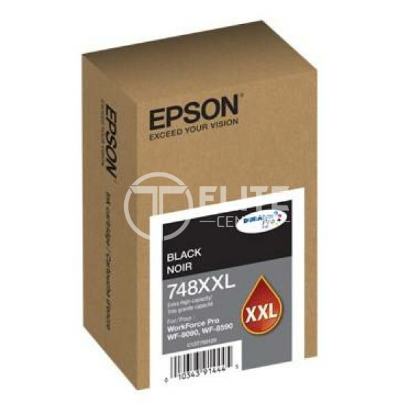 Epson 748XXL - XL - Negro - original - blíster con alarmas de RF/acústica - cartucho de tinta - para WorkForce Pro WF-6090, WF-8090, WF-8590 - - en Elite Center