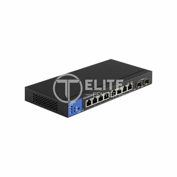 Linksys LGS310MPC - Conmutador - inteligente - 8 x 10/100/1000 (PoE+) + 2 x Gigabit SFP - sobremesa - PoE+ (110 W) - AC 100/240 V - Conforme a la TAA - - en Elite Center