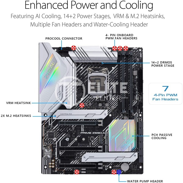 Placa Madre Asus Prime Z590-A, LGA 1200, ATX, RGB, DDR4, PCI-e 4.0, M.2, Sata 6Gb/s, HDMI - - en Elite Center