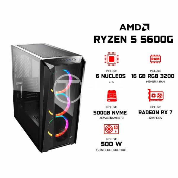 ELITE PC GAMER – Ryzen 5 PRO 5600G v5, 16GB RAM – Serie Diamante - - en Elite Center