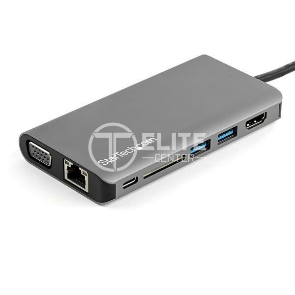 StarTech.com Adaptador Multipuertos USB-C con HDMI o VGA y Cable de Conexión Largo - Mini Docking Station USB Tipo C con Lector SD (DKT30CHVAUSP) - Estación de conexión - USB-C - VGA, HDMI - GigE - - en Elite Center