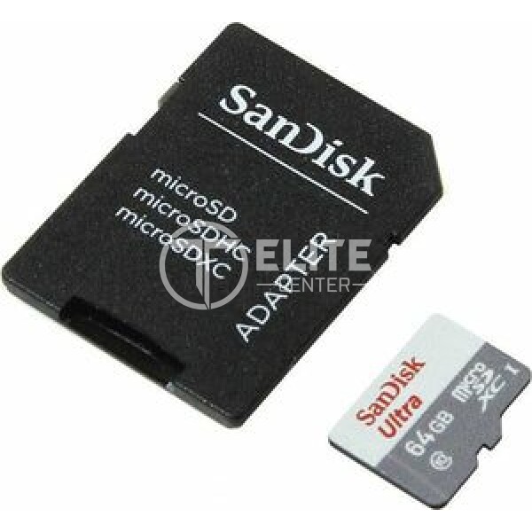 SanDisk - Flash memory card - microSDXC UHS-I Memory Card - 64 GB - 100MB - - en Elite Center