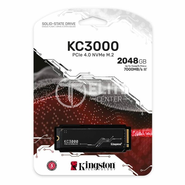 Kingston KC3000 - Unidad en estado sólido - 2048 GB - interno - M.2 2280 - PCI Express 4.0 (NVMe) - - en Elite Center