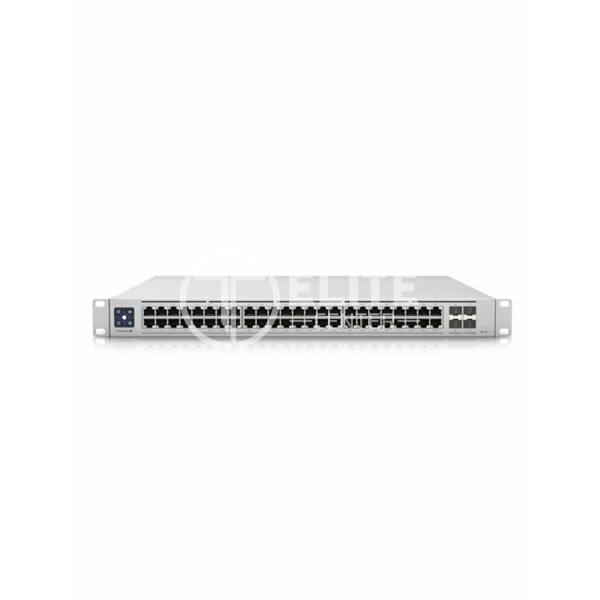 Ubiquiti UniFi Switch USW-Enterprise-48-PoE - Conmutador - L3 - Gestionado - 48 x 100/1000/2.5G (PoE+) + 4 x 1 Gigabit / 10 Gigabit SFP+ (enlace ascendente) - montaje en rack - PoE+ (720 W) - - en Elite Center