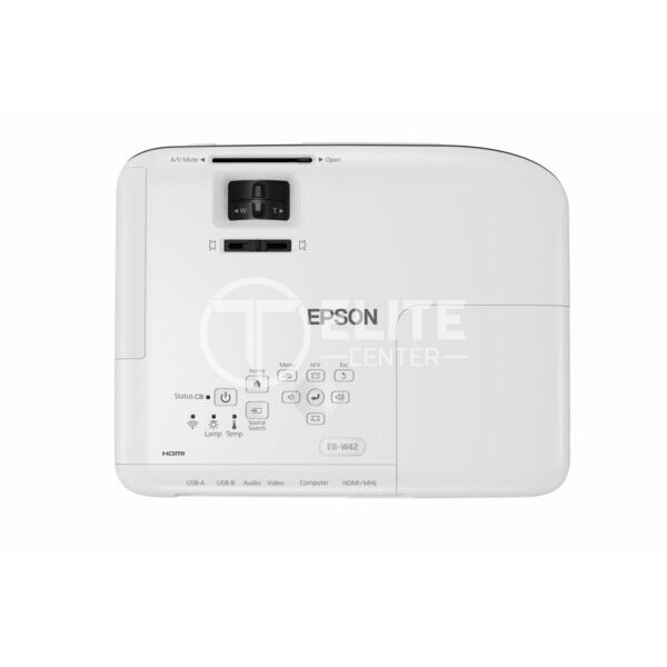 Epson PowerLite W52+ - Proyector 3LCD - portátil - 4000 lúmenes (blanco) - 4000 lúmenes (color) - WXGA (1280 x 800) - 16:10 - Wi-Fi - - en Elite Center