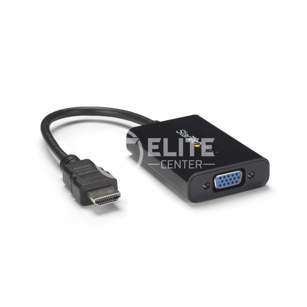 StarTech.com Cable Adaptador Externo Conversor Vídeo Audio HDMI a VGA - 1x HD15 Hembra - 1x HDMI Macho - 1x Mini Jack Hembra - 1920x1200 - Adaptador de vídeo - HDMI macho a HD-15 (VGA), miniconector, Micro-USB tipo B hembra - 25 cm - negro - compatibilidad con 1080p, activo - para P/N: DK30CH2DEP, DK30CH2DEPUE, MST30C2DPPD - - en Elite Center