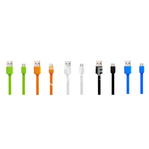 Xtech XTG-231 - Cable USB - USB (M) a Micro-USB tipo B (M) - USB 2.0 - 5 V - 2.4 A - 1 m - plano - negro, blanco, azul, verde, naranja (paquete de 10) - - en Elite Center