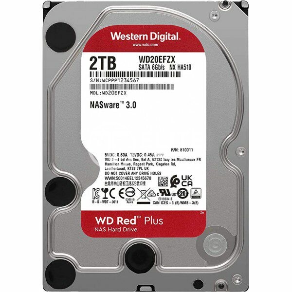 WD Red Plus NAS Hard Drive WD20EFZX - Disco duro - 2 TB - interno - 3.5" - SATA 6Gb/s - 5400 rpm - búfer: 128 MB - - en Elite Center