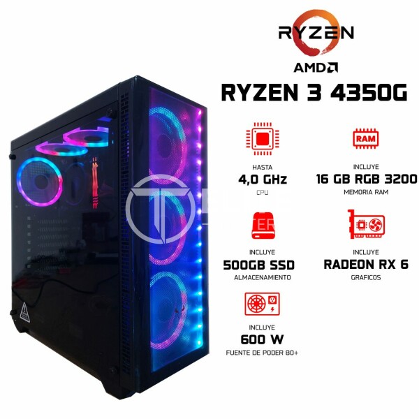 ELITE PC GAMER – Ryzen 3 PRO 4350G v3, 16GB RAM RGB – Serie Platino - - en Elite Center